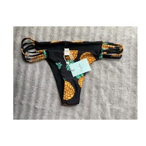 NWT cupshe pineapple cheeky bikini bottoms, L